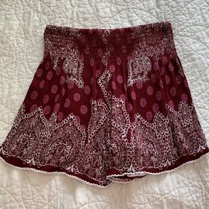 Altar’d State burgundy flowy shorts